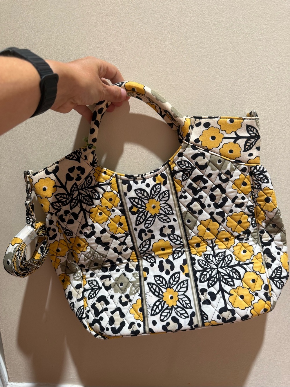 Vera Bradley Go Wild Two Way Tote Handbag NWT - Retired Yellow Floral & Cheetah